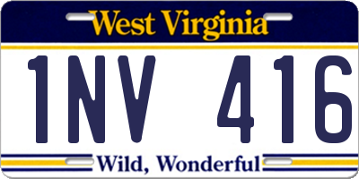 WV license plate 1NV416