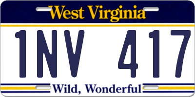 WV license plate 1NV417