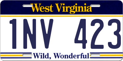 WV license plate 1NV423
