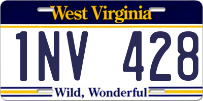 WV license plate 1NV428