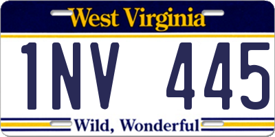 WV license plate 1NV445