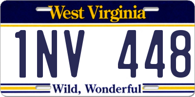 WV license plate 1NV448