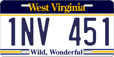WV license plate 1NV451