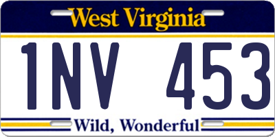 WV license plate 1NV453