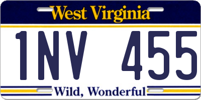 WV license plate 1NV455
