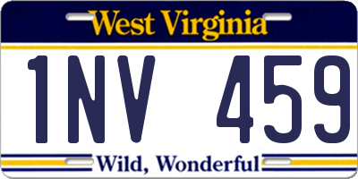 WV license plate 1NV459