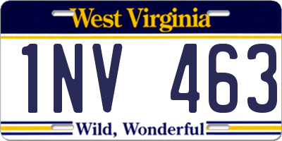 WV license plate 1NV463