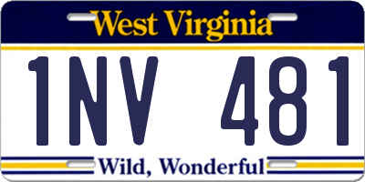 WV license plate 1NV481