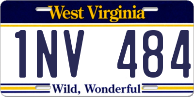 WV license plate 1NV484