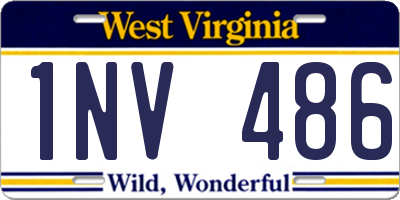 WV license plate 1NV486