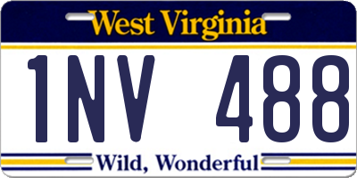 WV license plate 1NV488
