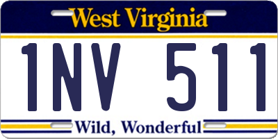 WV license plate 1NV511