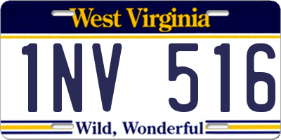 WV license plate 1NV516