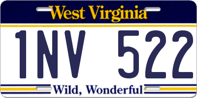 WV license plate 1NV522