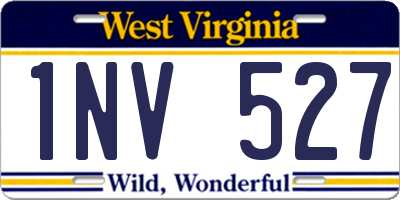 WV license plate 1NV527