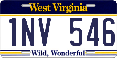 WV license plate 1NV546