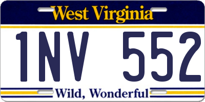 WV license plate 1NV552