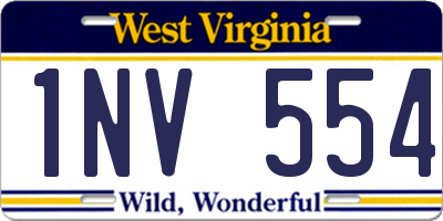 WV license plate 1NV554