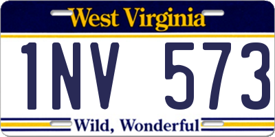 WV license plate 1NV573