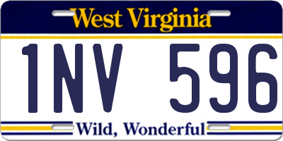WV license plate 1NV596