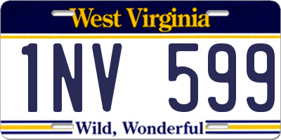 WV license plate 1NV599