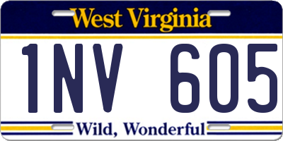WV license plate 1NV605