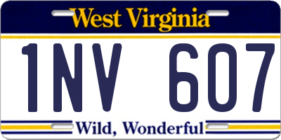 WV license plate 1NV607