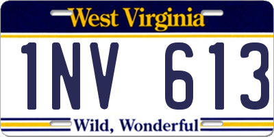 WV license plate 1NV613