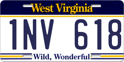 WV license plate 1NV618