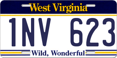 WV license plate 1NV623