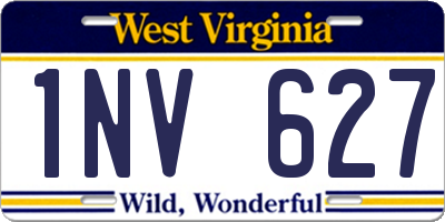WV license plate 1NV627