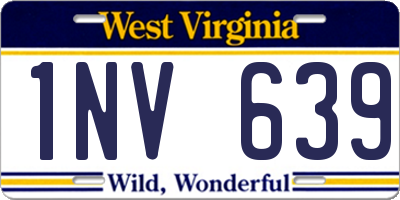 WV license plate 1NV639