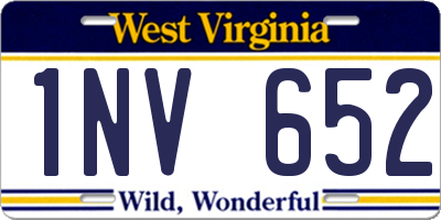 WV license plate 1NV652