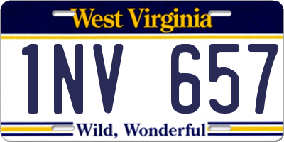 WV license plate 1NV657