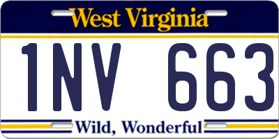 WV license plate 1NV663