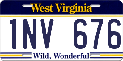 WV license plate 1NV676