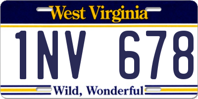 WV license plate 1NV678