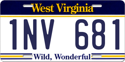 WV license plate 1NV681