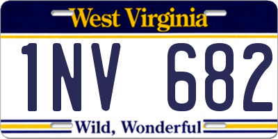 WV license plate 1NV682
