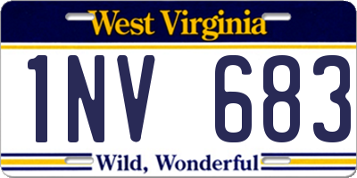 WV license plate 1NV683