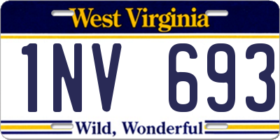 WV license plate 1NV693