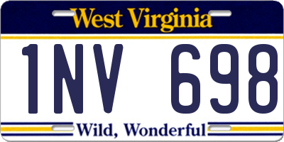 WV license plate 1NV698