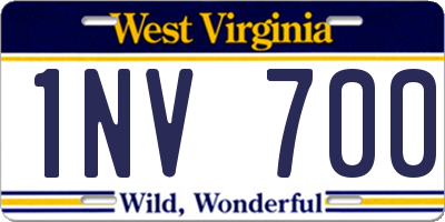 WV license plate 1NV700