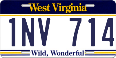 WV license plate 1NV714