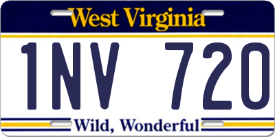 WV license plate 1NV720