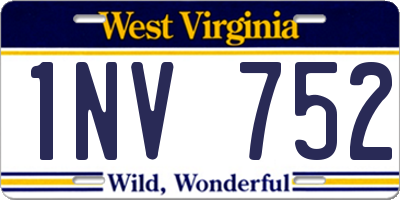 WV license plate 1NV752