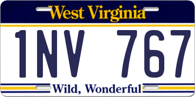 WV license plate 1NV767