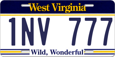 WV license plate 1NV777