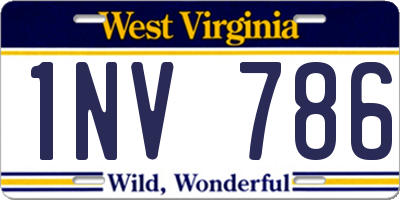 WV license plate 1NV786