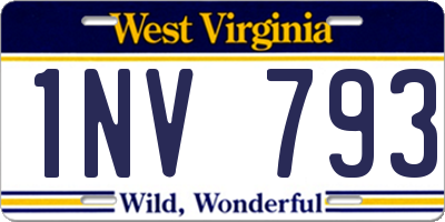 WV license plate 1NV793